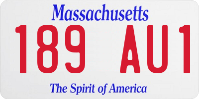 MA license plate 189AU1