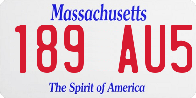 MA license plate 189AU5