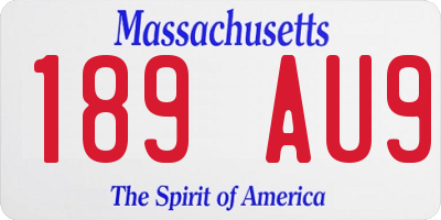 MA license plate 189AU9