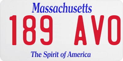 MA license plate 189AV0