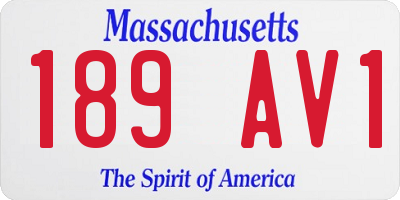 MA license plate 189AV1