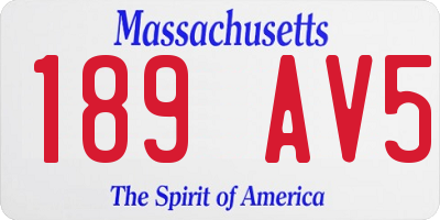 MA license plate 189AV5