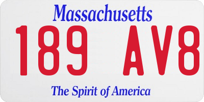 MA license plate 189AV8