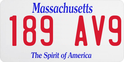 MA license plate 189AV9