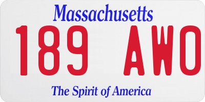 MA license plate 189AW0