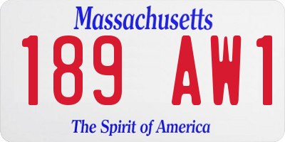 MA license plate 189AW1