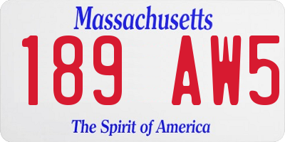 MA license plate 189AW5