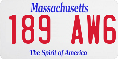 MA license plate 189AW6