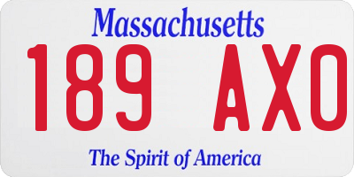 MA license plate 189AX0