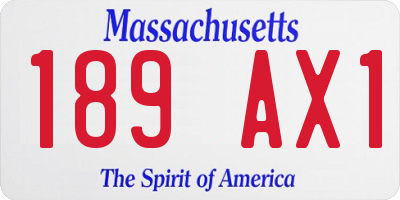 MA license plate 189AX1