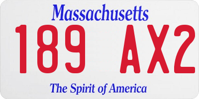 MA license plate 189AX2