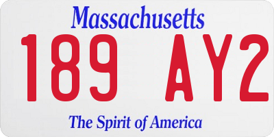 MA license plate 189AY2
