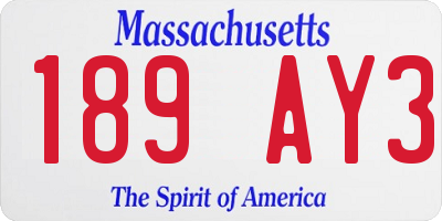 MA license plate 189AY3