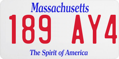 MA license plate 189AY4