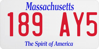 MA license plate 189AY5