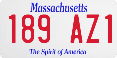 MA license plate 189AZ1