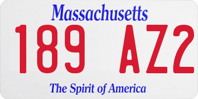 MA license plate 189AZ2