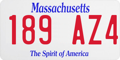 MA license plate 189AZ4