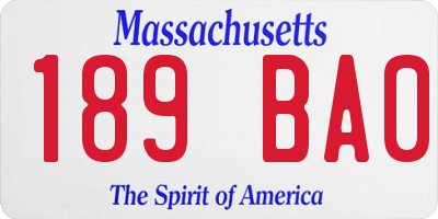MA license plate 189BA0
