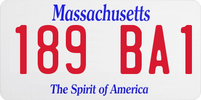 MA license plate 189BA1