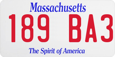 MA license plate 189BA3