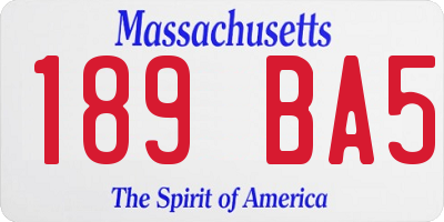 MA license plate 189BA5