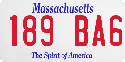 MA license plate 189BA6