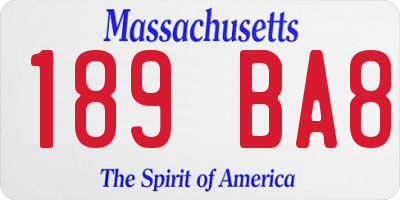 MA license plate 189BA8