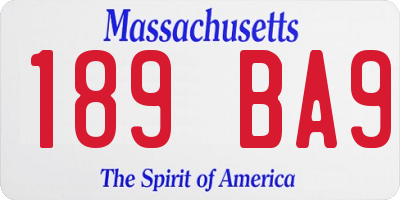 MA license plate 189BA9
