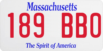 MA license plate 189BB0