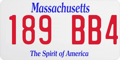 MA license plate 189BB4