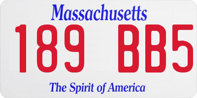 MA license plate 189BB5