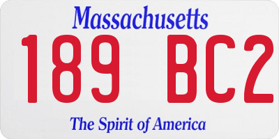 MA license plate 189BC2