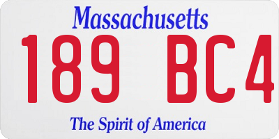 MA license plate 189BC4