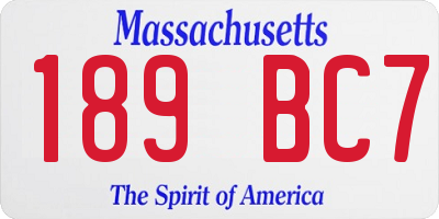 MA license plate 189BC7