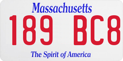 MA license plate 189BC8