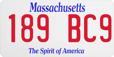 MA license plate 189BC9