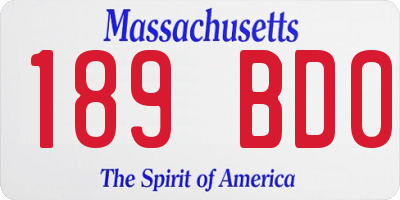 MA license plate 189BD0