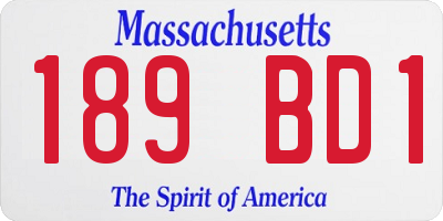MA license plate 189BD1