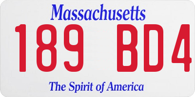 MA license plate 189BD4
