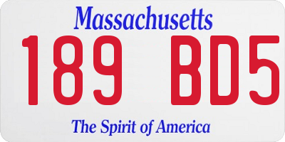 MA license plate 189BD5