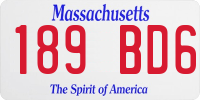 MA license plate 189BD6