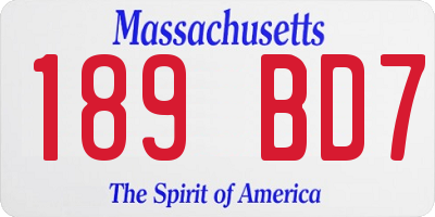 MA license plate 189BD7