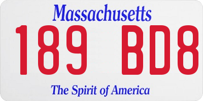 MA license plate 189BD8