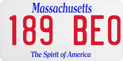 MA license plate 189BE0