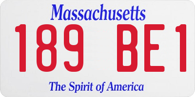 MA license plate 189BE1