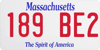 MA license plate 189BE2