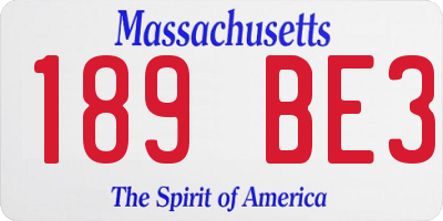 MA license plate 189BE3