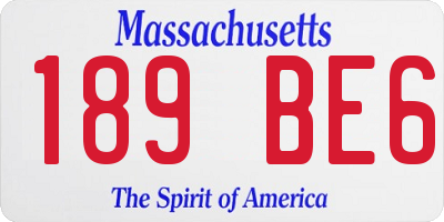 MA license plate 189BE6