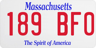 MA license plate 189BF0